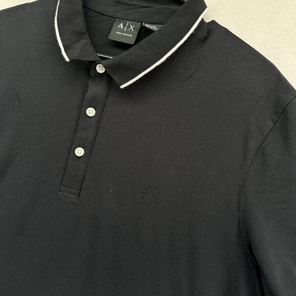 Armani Exchange Mens Short Sleeve Polo Black Size XXL - Picture 5 of 11